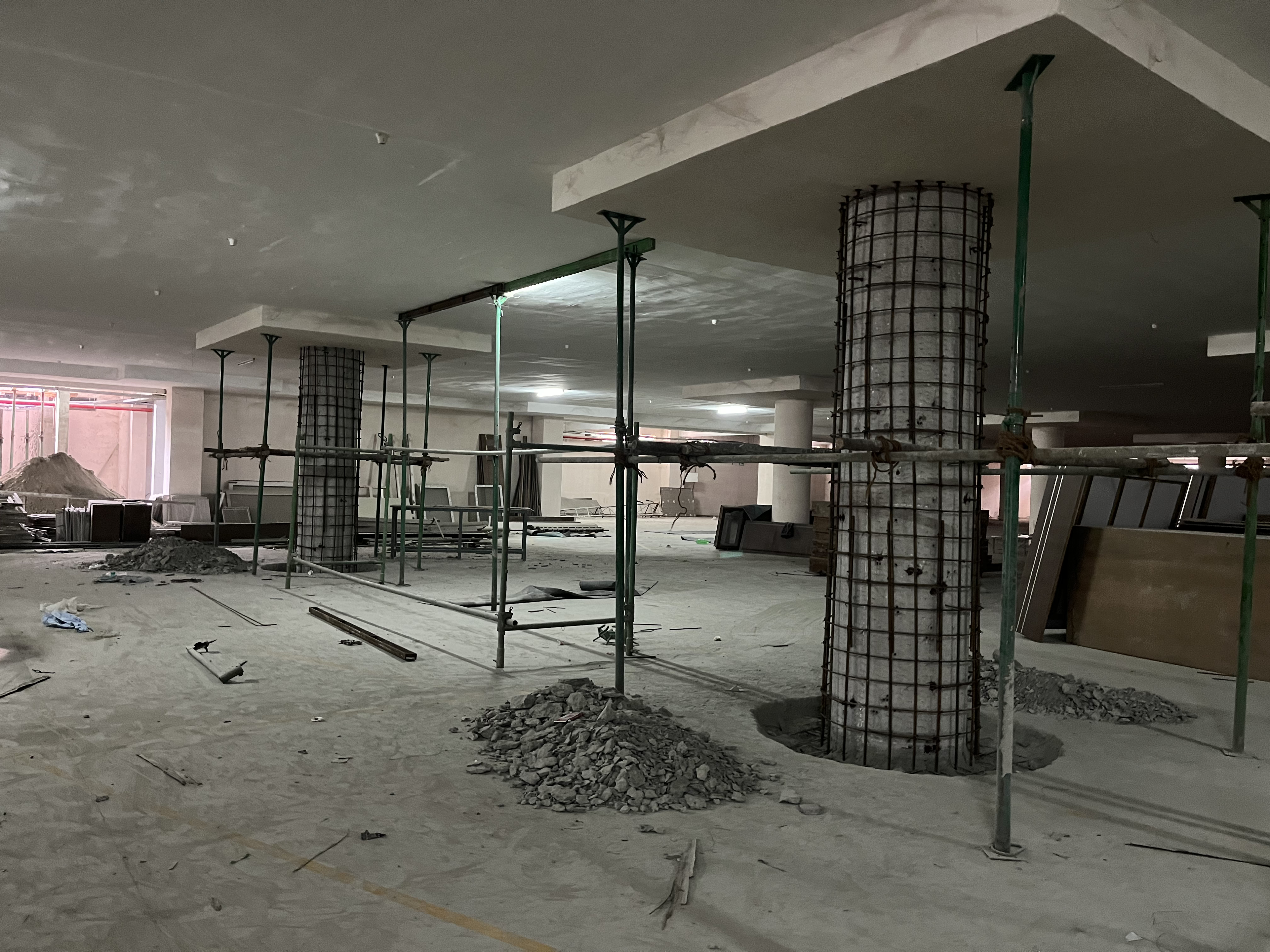 Modern city skyline with architectural structures