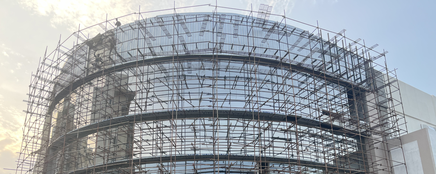 Modern city skyline with architectural structures