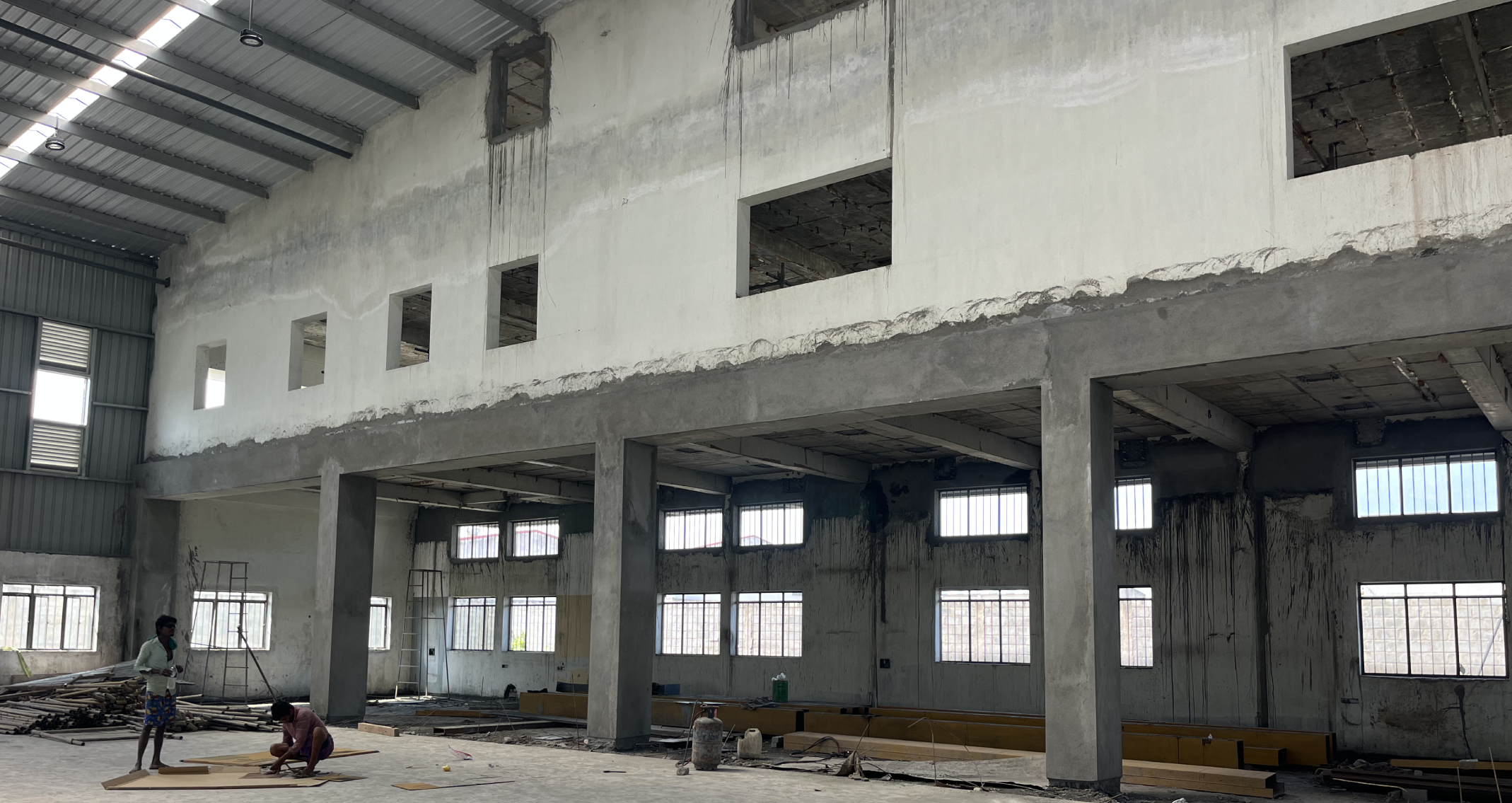 Modern city skyline with architectural structures