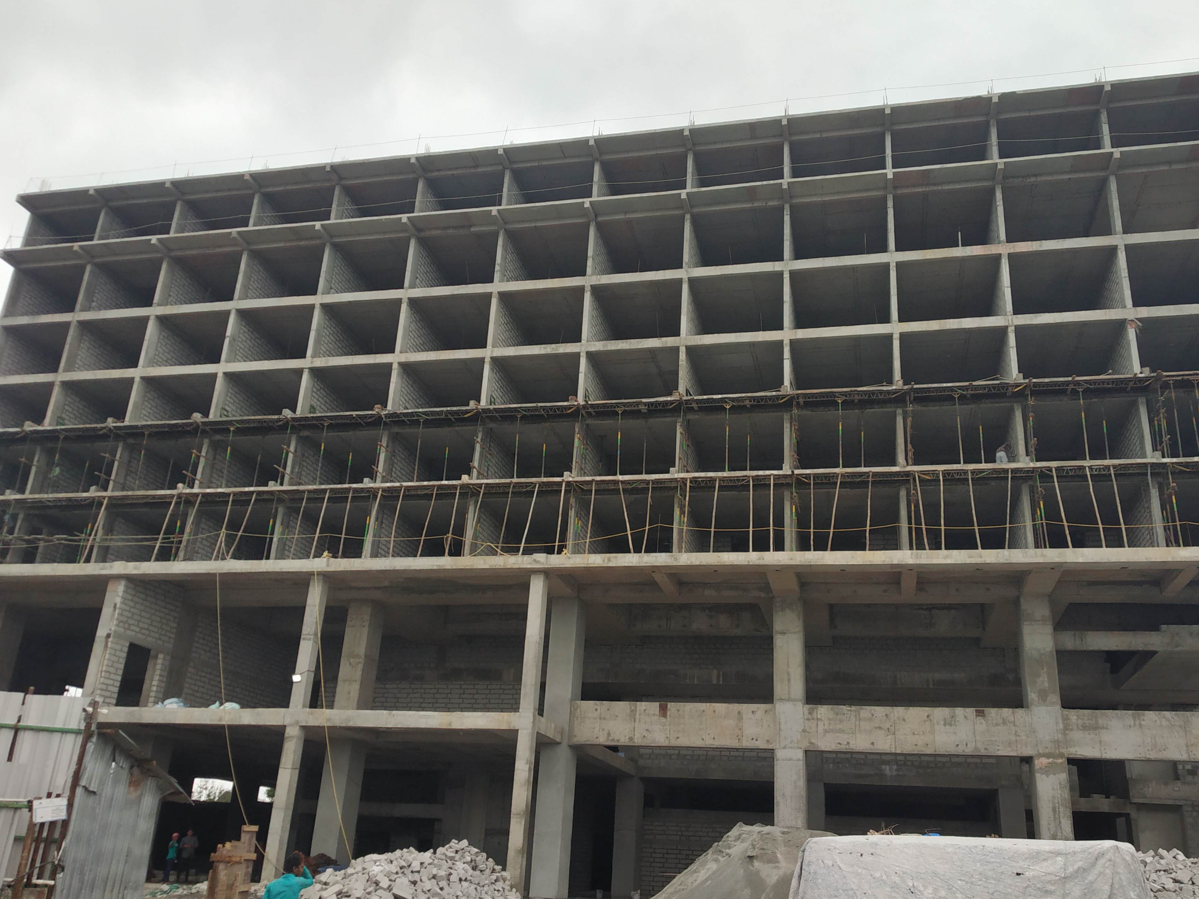 Modern city skyline with architectural structures