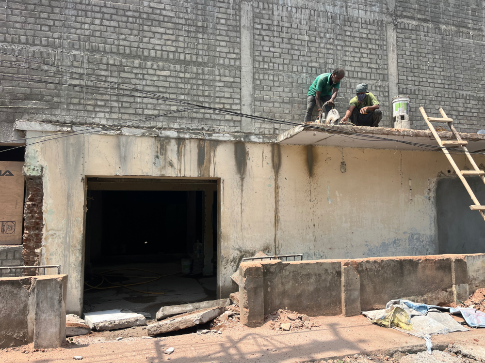 Modern city skyline with architectural structures