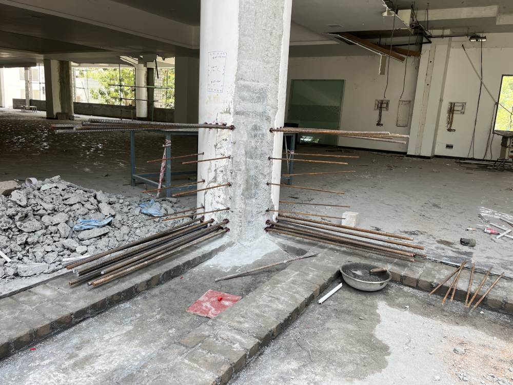 Modern city skyline with architectural structures